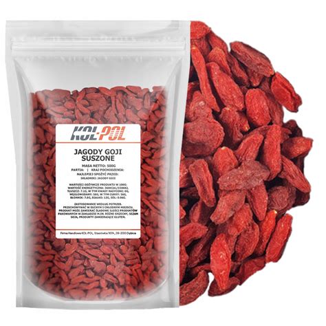 JAGODY GOJI 500g Suszone owoce na słońcu naturalne 10215102817 Allegro pl