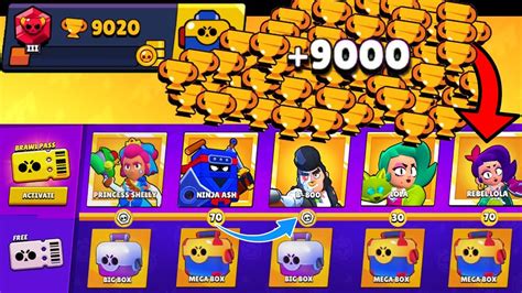 Nonstop To 9000 Trophies Without Collecting Brawl Pass Brawl Stars Youtube