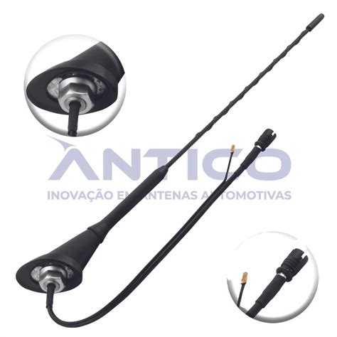 AN099 Antena De Teto Amplificada Traseira VW Haste Longa Espiral