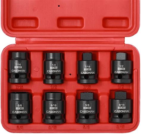 Casoman 8pcs 12 Inch Drive Pipe Plug Socket Set Cr Mo Sae Male