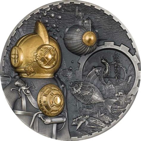 Cook Islands Ounce Steampunk Nautilus Silver Coin