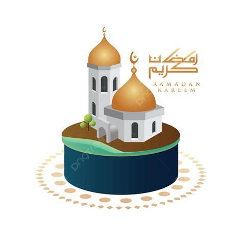 Mosque Dome Vector Png Images D Mosque With Gold Dome Vector