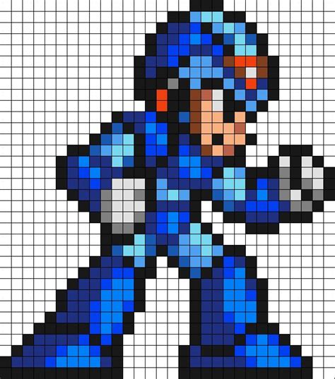 Pixel Art Megaman X Dessin Facile Modèle Difficile Jeux Vidéos