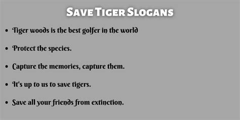 400+ Catchy Save Tiger Slogans That You Will Love