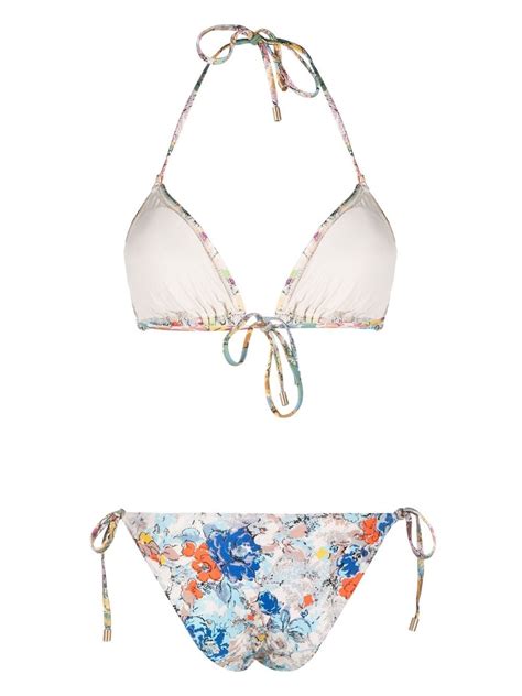 Zimmermann Clover Floral Print Bikini Farfetch