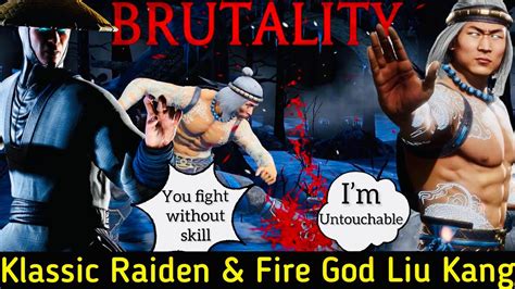 Fire God Liu Kang Klassic Raiden Brutal Ending Gameplay FW Survivor