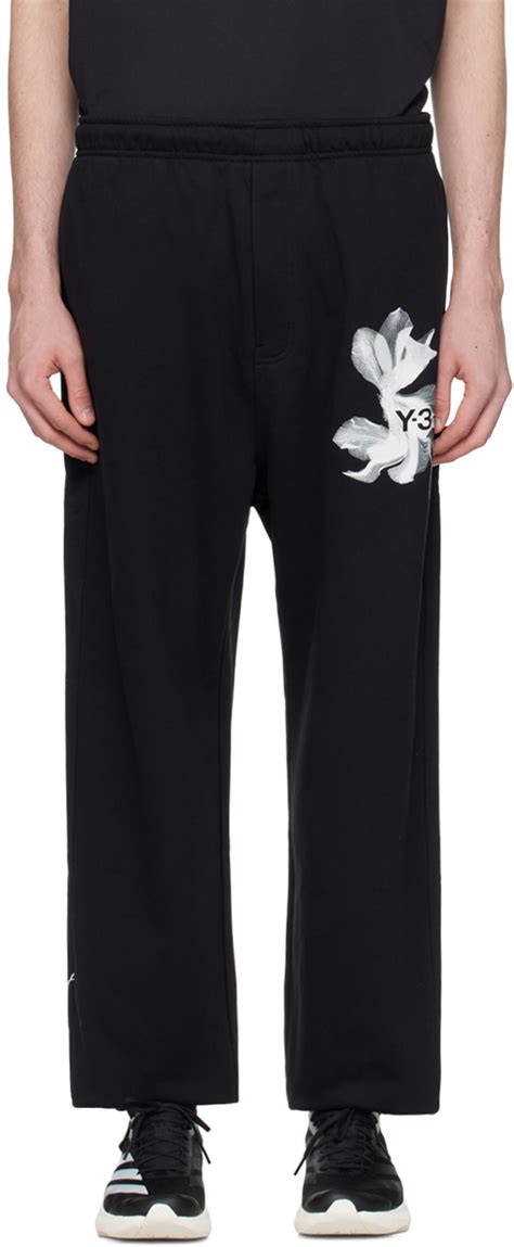 Black Graphic Sweatpants by Y-3 on Sale