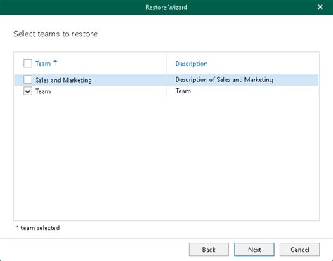 Step 4 Select Teams Veeam Backup Explorers Guide