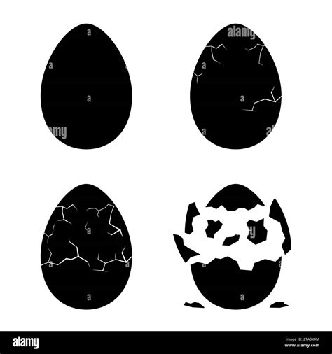 Icône de séquence de cassage d oeufs isolée sur fond blanc Étapes de