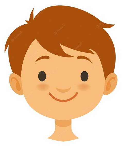 Cabeza De Niño Divertido Retrato De Cara De Niño De Dibujos Animados