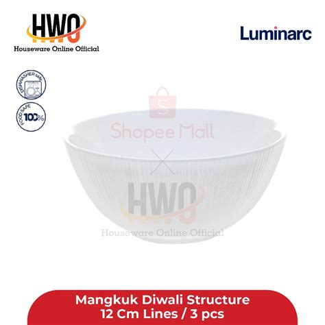 Jual Luminarc Mangkuk Diwali Structure Bowl 12 Cm Lines 3 Pcs