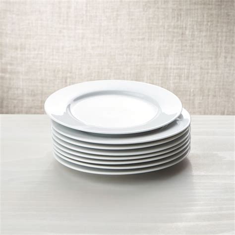 White Porcelain Salad Plates Set of 8 + Reviews | Crate and Barrel