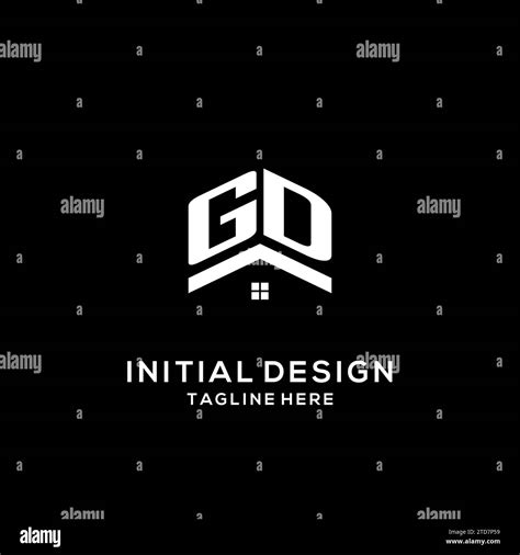 Initial Gd Logo With Abstract Home Roof Simple And Clean Real Estate