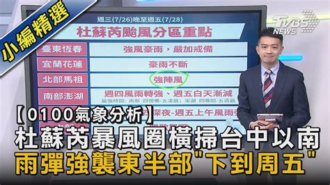 【0100氣象分析】杜蘇芮暴風圈橫掃台中以南 雨彈強襲東半部「下到周五」｜tvbs新聞 Tvbsnews02 Youtube