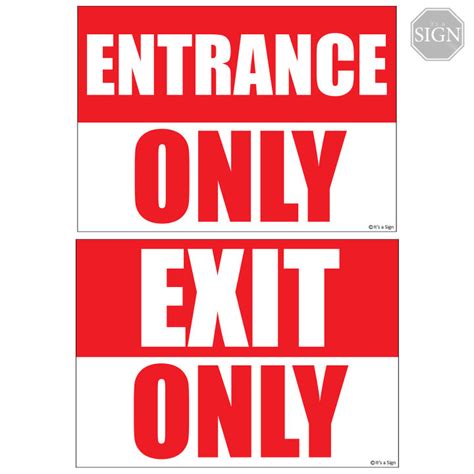 Entrance Exit Only Sign Laminated Signage A Size Lazada Ph