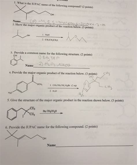 Solved What Is The Iupac Name Of The Following Compound