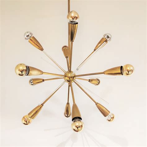 Vintage Brass Sputnik Chandelier 1970s 159547