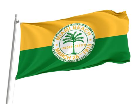 Miami Beach, Florida Flag, Unique Design Print, Double Seams, Bright ...