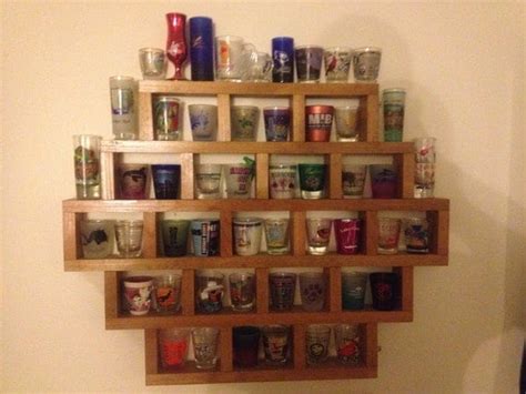 Items similar to Handmade Wooden Shot Glass Display Case Holder on Etsy