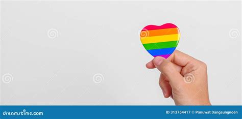 Lgbt Pride Month Concept Or Lgbtq Or Lgbtqia With Rainbow Heart Shape For Lesbian Gay