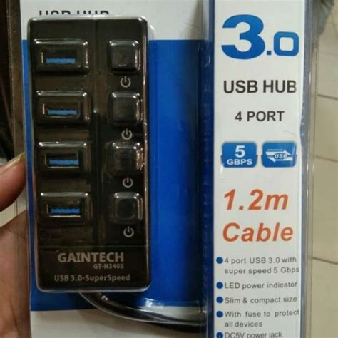 Promo GAINTECH USB Hub 4 Port USB 3 0 With ON OFF ORIGINAL 100 Diskon