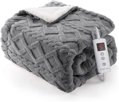 Amazon Caromio Heated Throw Blanket Thick Tufted Sherpa Electric