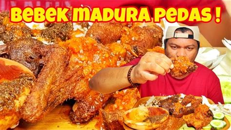 MUKBANG BEBEK MADURA PEDAS DOWER MAKAN BEBEK MADURA SAMBAL HITAM DAN