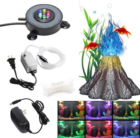 Amazon Aquarium Volcano Ornament Kit Air Bubbler Decorations For