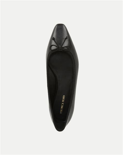 Catherine Leather Ballet Flat In Black Veronica Beard