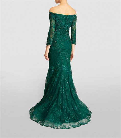 Jovani Lace Off The Shoulder Gown Harrods Es