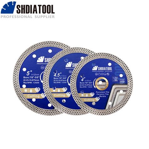 SHDIATOOL 2pcs 105 115 125mm Diamond Saw Blade Mesh Turbo Superthin