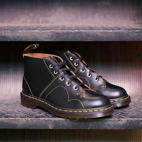 Jual Dr Martens Church Monkey Boots Black Vintage Smooth Shopee