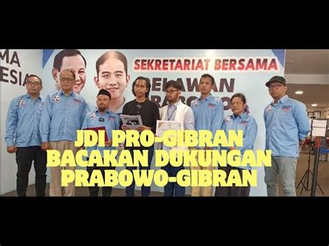 Jdi Pro Gibran Bacakan Dukungan Pasangan Prabowo Gibran Sebagai Capres