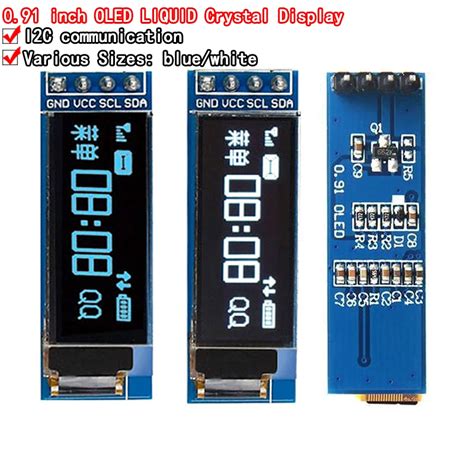 Modulo Display OLED Da 0 91 Pollici Display LED LCD OLED Bianco Blu 128