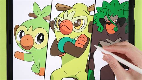 포켓몬 그리기 How To Draw pokemon Grookey evolution Thwackey Rillaboom