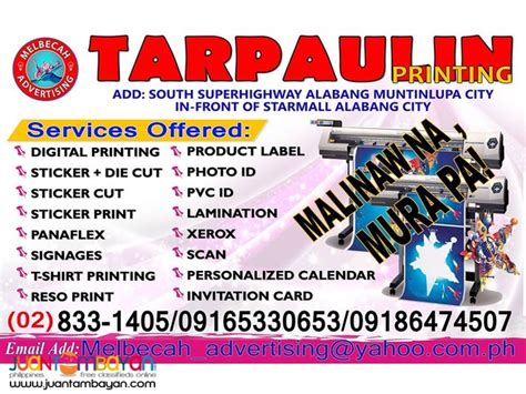 Melbecah Advertising Services Quality Tarpaulin Printing Alabang