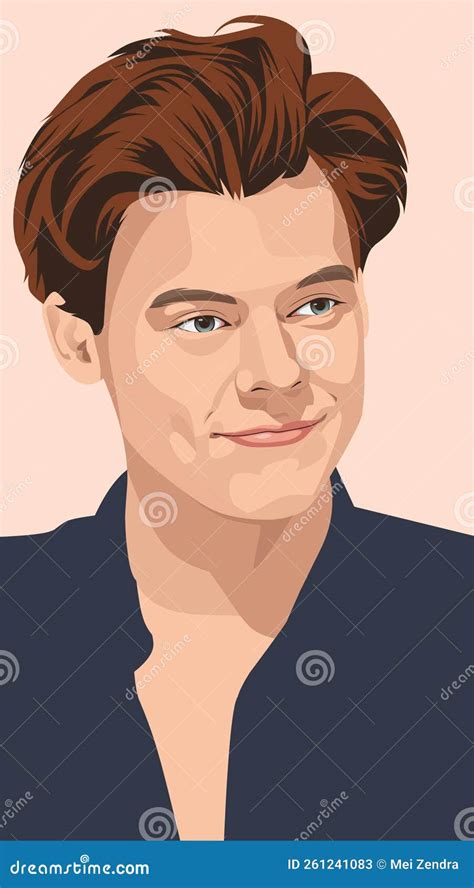 Harry Styles Vector Portrait Illustration Cartoondealer