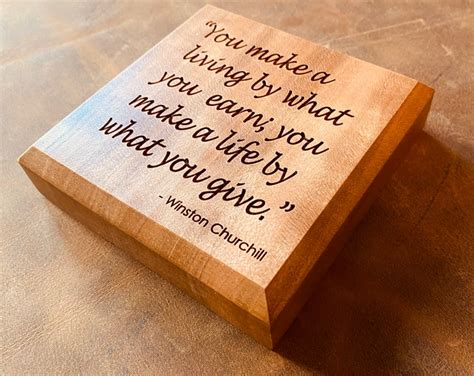 Winston Churchill Quote On Life Engraved In Wood Etsy