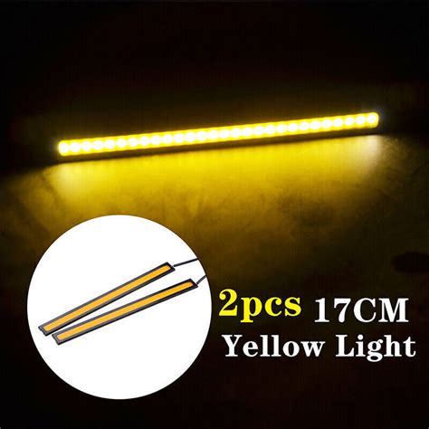 1 10 Pack 12V LED Strip DRL Daytime Running Lights Fog COB Car Lamp