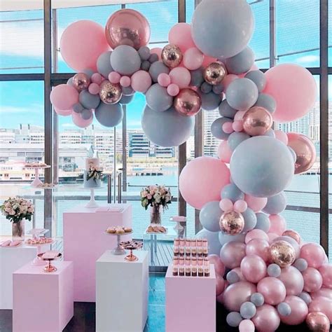 Decoración en rosa y gris Para cuál tipo de celebración lo usarías