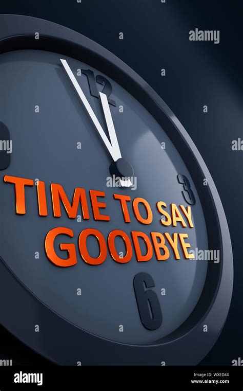 clock with text time to say goodbye Stock Photo - Alamy