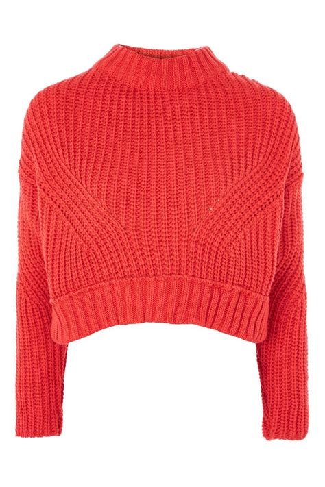 Knitted Crop Jumper Aw Preview We Love Topshop Red Turtleneck