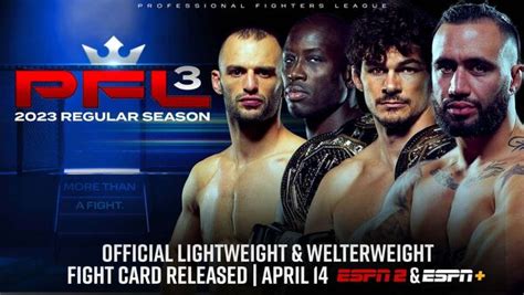 Professional Fighters League Announces Full Card For Pfl 3