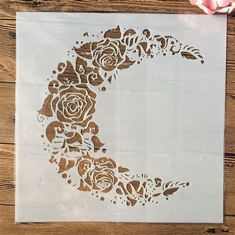 30 30cm Gro E Mandala Mond Rose DIY Schichtung Schablonen Malerei