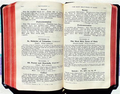 Saint Andrew Daily Missal: The Most Holy Name of Mary (September 12th)