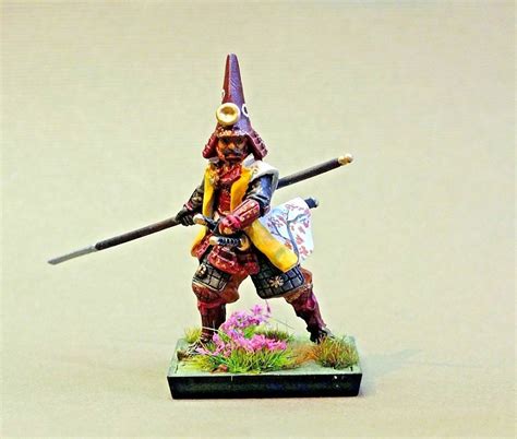 28mm Metal Samurai With Yari Painted By Bob Hornsby Samurai Plasticos