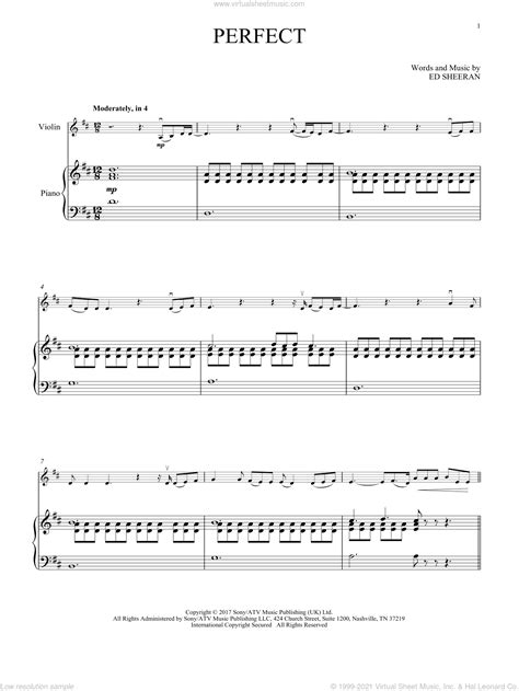 Sheeran Perfect Sheet Music For Violin And Piano Pdf