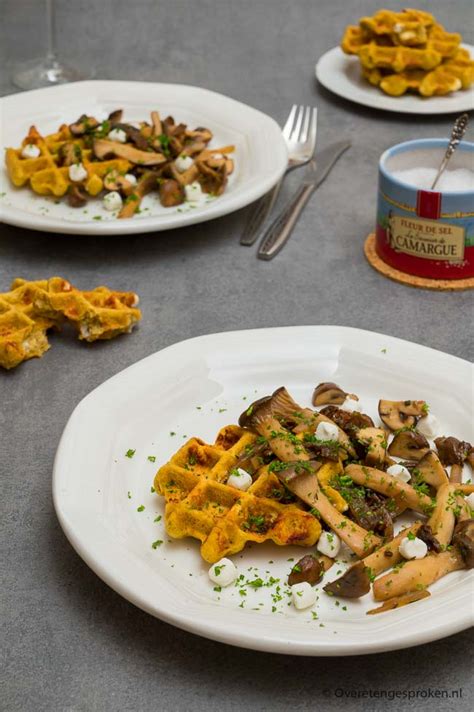 Hartige Wafels Met Paddenstoelen En Geitenkaas Overetengesproken Nl