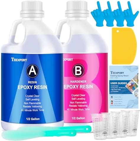 Teexpert Epoxy Resin Crystal Clear 2 Gallon Epoxy Resin