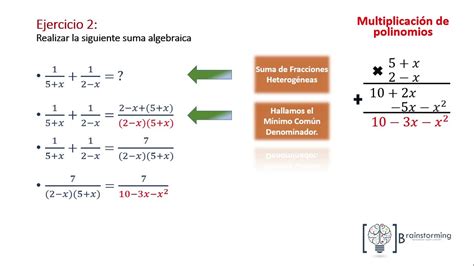 Suma De Fracciones Algebraicas Youtube